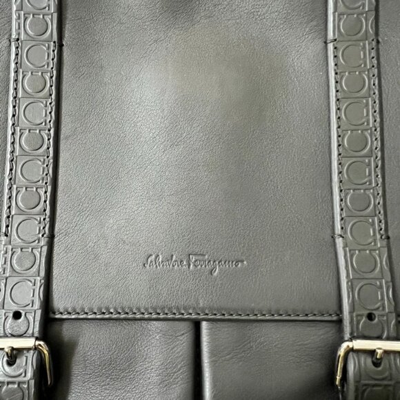 Salvatore Ferragamo Black Leather Monogram Messenger Bag / PINK - Picture 5 of 11